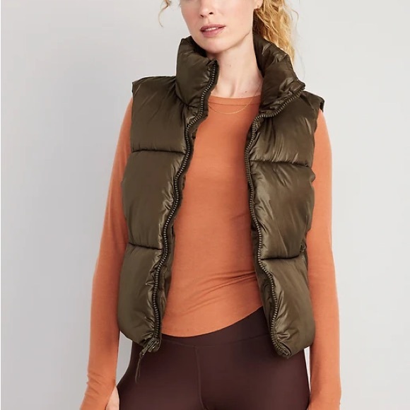 Old Navy Quilted Puffer Vest in French Roast - Picture 2 of 8